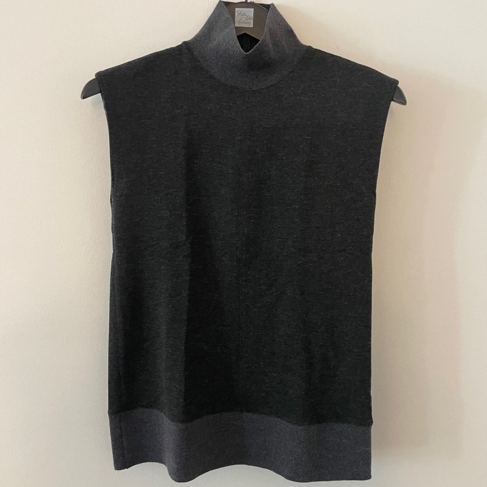 Theory Grey Sleeveless Turtleneck Shirt